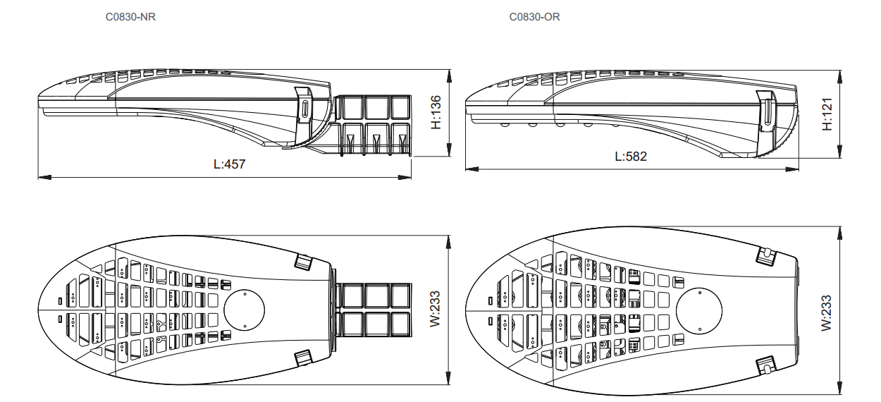 路燈C0830-NR/OR尺寸圖